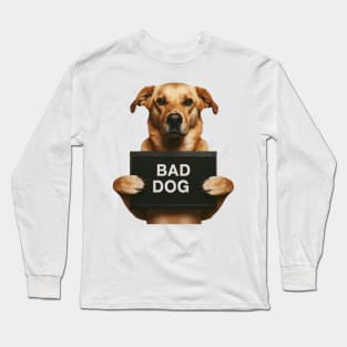 Bad Dog Jail Mugshot Photo Long Sleeve T-Shirt